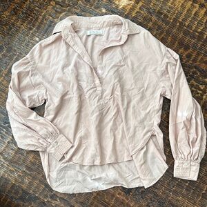 Free People We the Free Blush Button-Down oversized Shirt small
